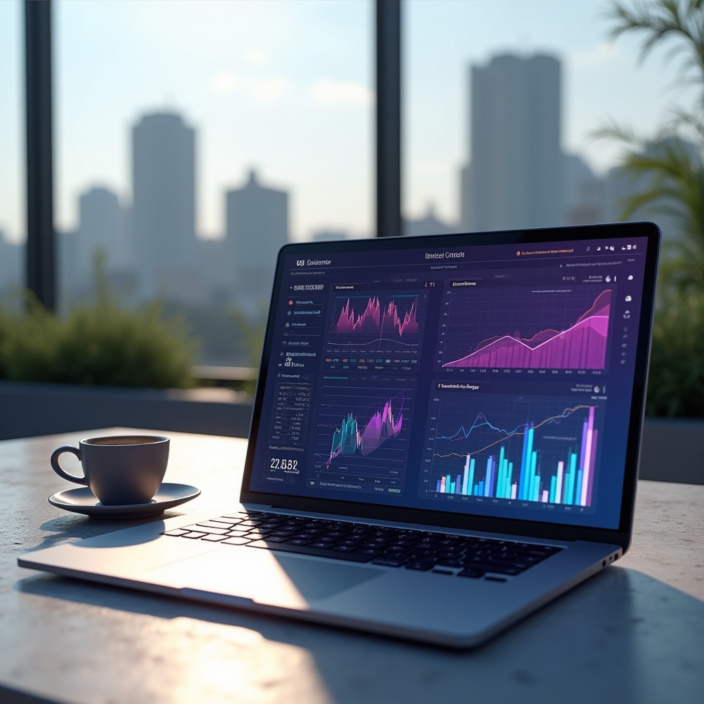 Финансовая модель кофейни на экране ноутбука